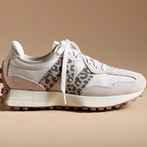 NWT RARE Anthropologie x New Balance 327 Sneakers Linen / Sea Salt / Leopard 8.5